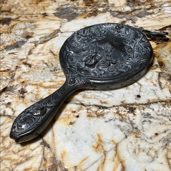 Antique Repoussé Hand Mirror